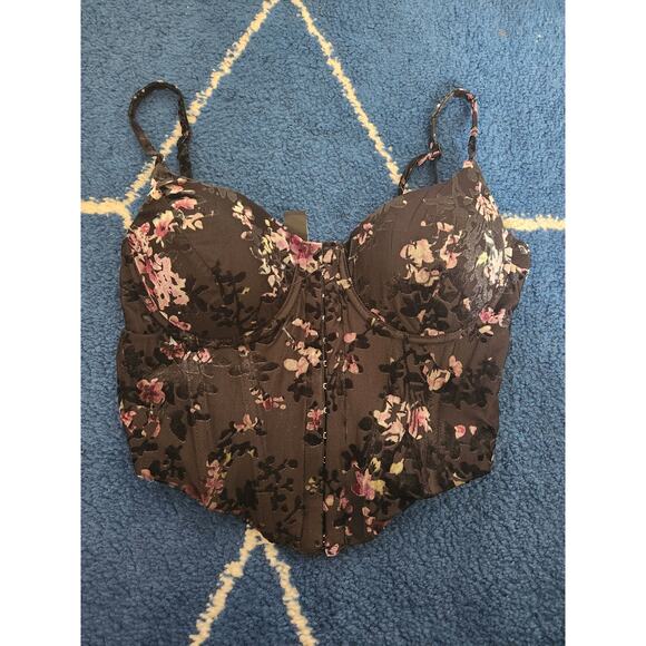 WINDSOR Other - Windsor Women's Velvet Floral Black Corset Small